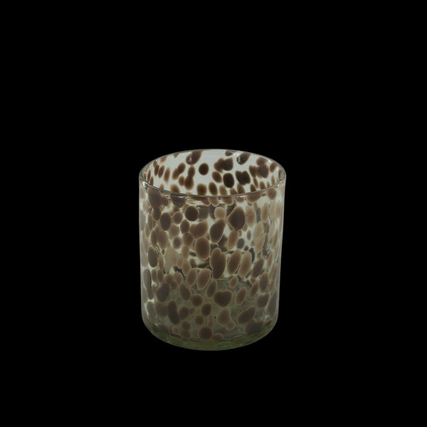 Quis, Candle holder, dia12xH14cm, White/Dark grey